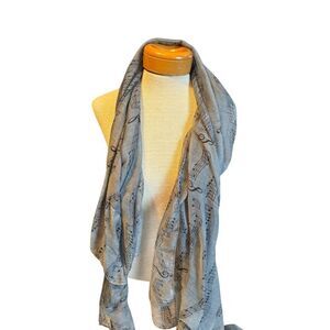 Gray Musical Note Infinity Scarf With Versatile Styling Options